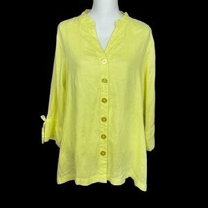 John Mark Linen Blouse Women’s 1X Button Up Never Worn